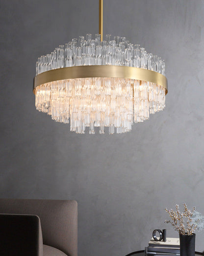 WOMO Gold Round Crystal Chandelier-WM2547