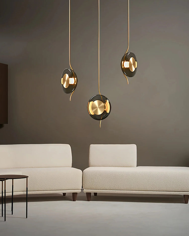 WOMO Pendulum Glass Disc Pendant Light-WM2501