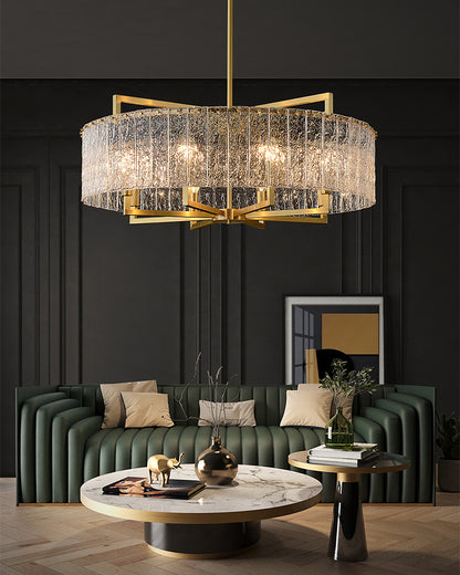 WOMO Textured Glass Round Chandelier-WM2619