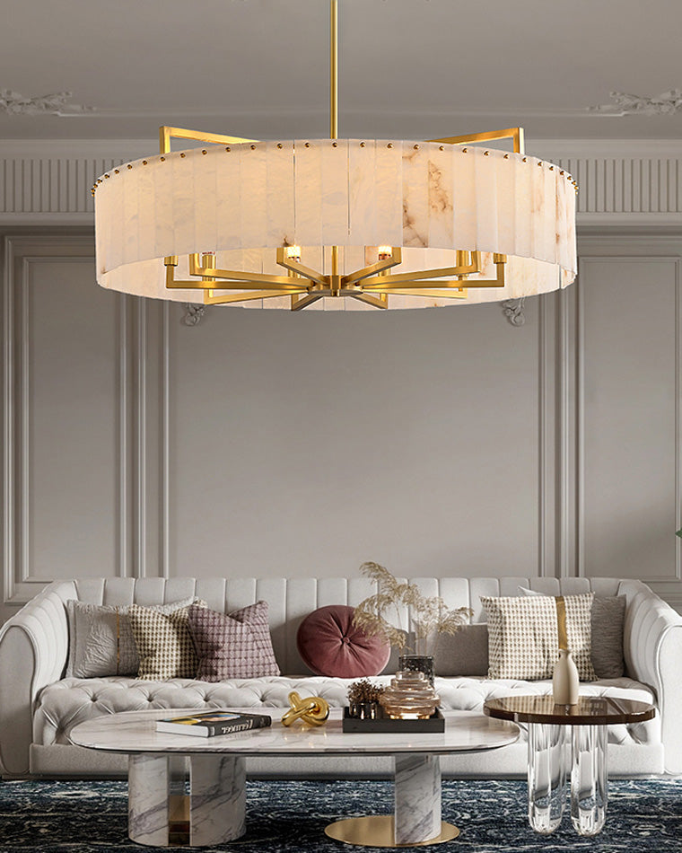 WOMO Round Alabaster Chandelier-WM2390