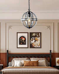 WOMO Cage Crystal Orb Chandelier-WM2595