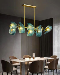 WOMO Peacock Blue Art Glass Linear Chandelier-WM2213c