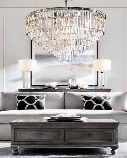 WOMO Tiered Crystal Prism Chandelier-WM2790