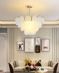 WOMO Tiered Textured Glass Cloud Chandelier-WM2005