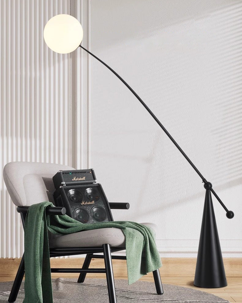 WOMO Glass Globe Cantilever Floor Lamp-WM7129