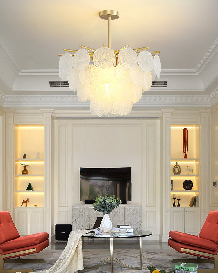 WOMO Tiered Textured Glass Cloud Chandelier-WM2005
