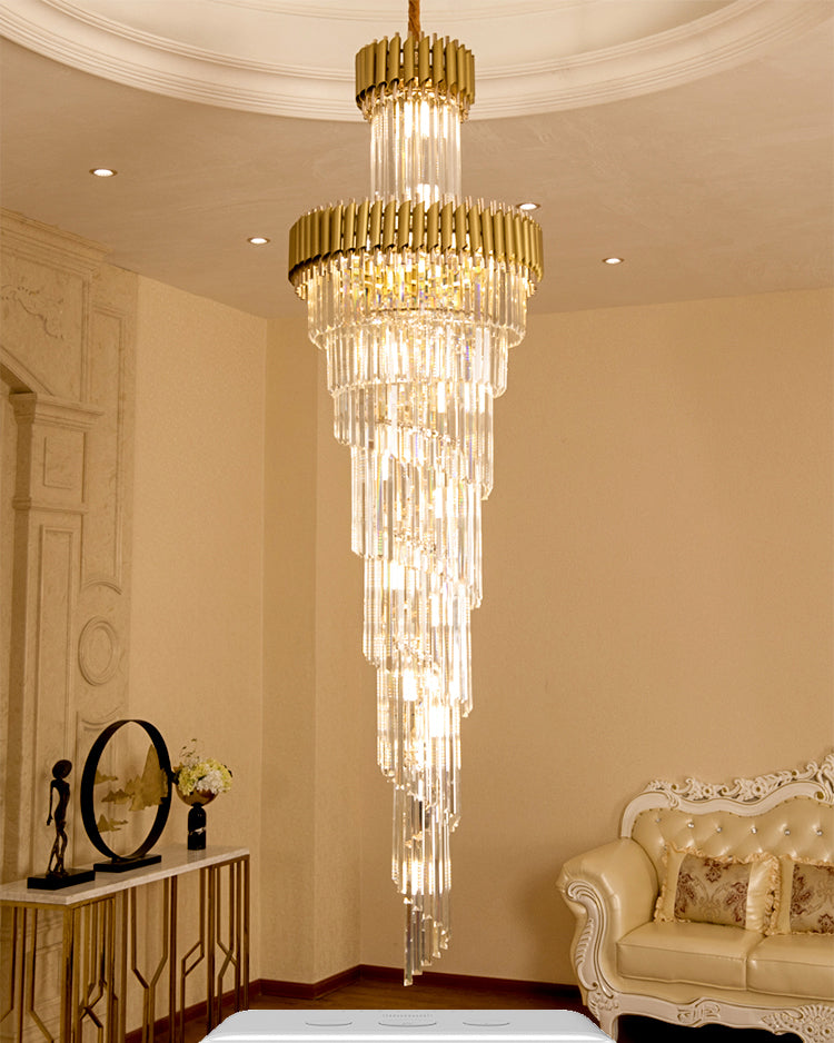 WOMO Cascading Crystal Prism Chandelier-WM2570