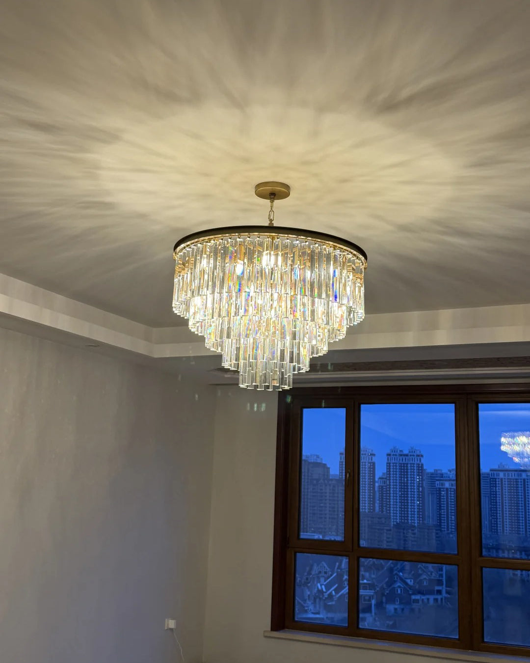 WOMO Tiered Crystal Prism Chandelier-WM2790