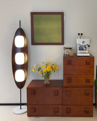WOMO Modern Wood Oval Floor Lamp-WM7080