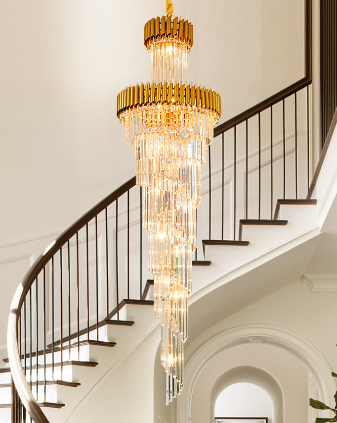 WOMO Cascading Crystal Prism Chandelier-WM2570