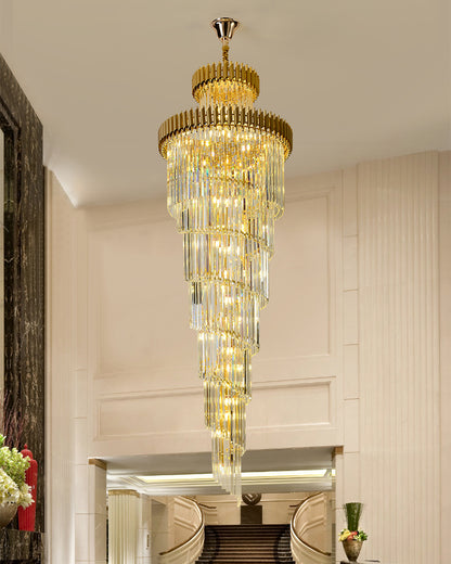 WOMO Cascading Crystal Prism Chandelier-WM2570