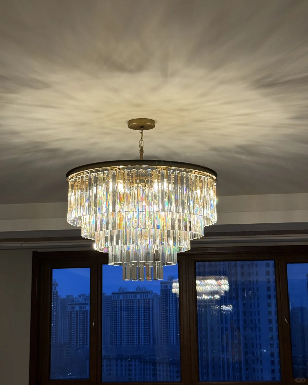 WOMO Tiered Crystal Prism Chandelier-WM2790