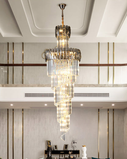 WOMO Long Tiered Crystal Chandelier-WM2387