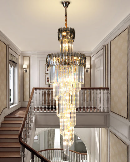 WOMO Long Tiered Crystal Chandelier-WM2387