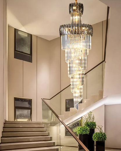 WOMO Long Tiered Crystal Chandelier-WM2387