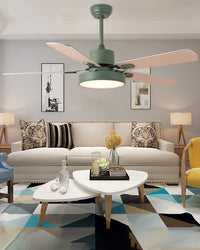 WOMO 5 Blade Modern Wood Ceiling Fan Lamp-WM5039
