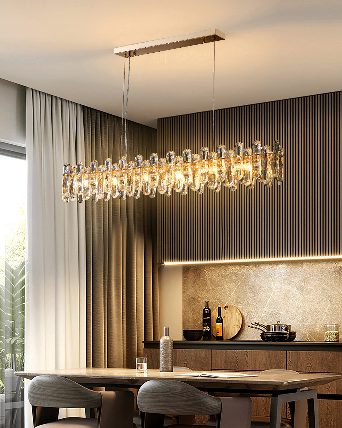 WOMO Crystal Linear Chandelier-WM2383