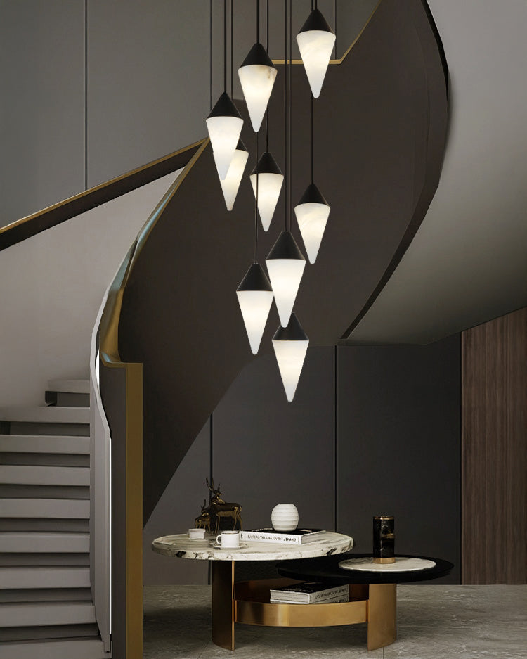 WOMO Cascading Alabaster Staircase Chandelier-WM2862