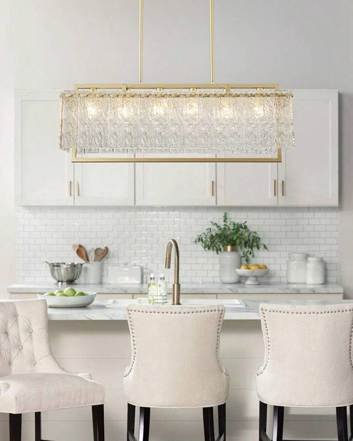 WOMO Textured Glass Linear Chandelier-WM2620