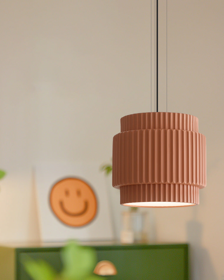 WOMO Ribbed Drum Pendant Light-WM2469