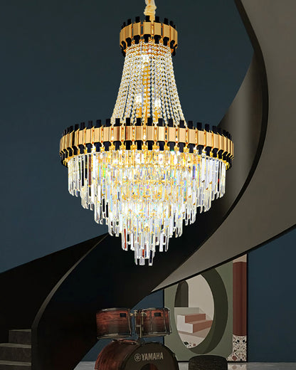 WOMO Tiered Gold Crystal Chandelier-WM2745