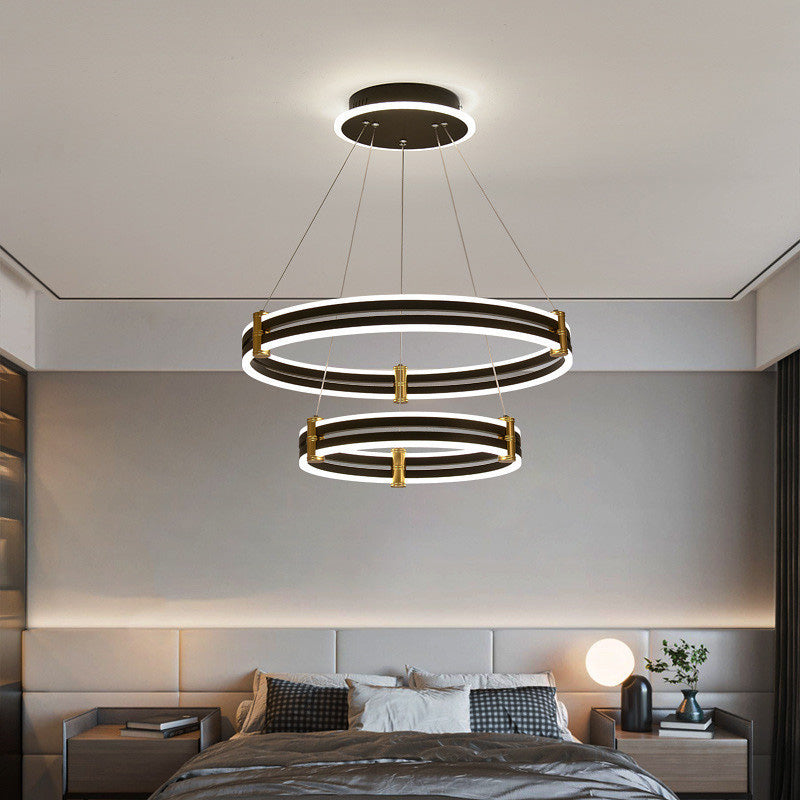 WOMO Tiered Black Rings Chandelier-WM2172