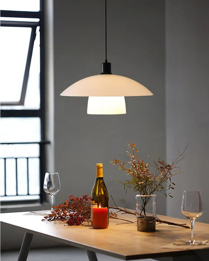 WOMO Milk Glass Shaded Pendant Light-WM2678