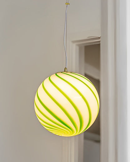 WOMO Swirl Glass Globe Pendant Light-WM2613