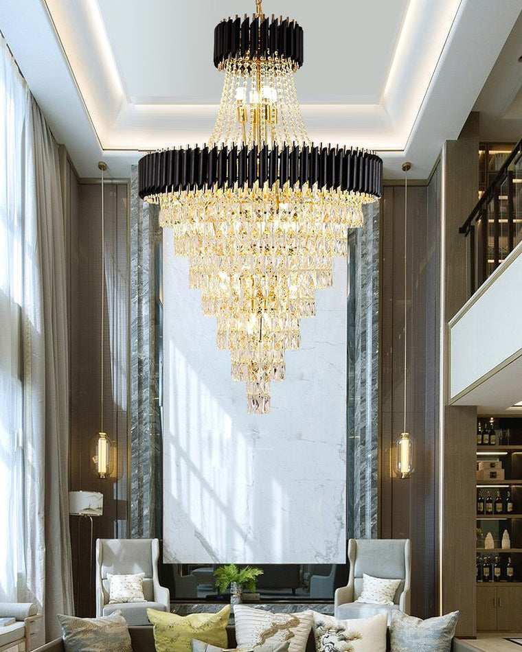 WOMO Tiered Tapered Crystal Chandelier-WM2699