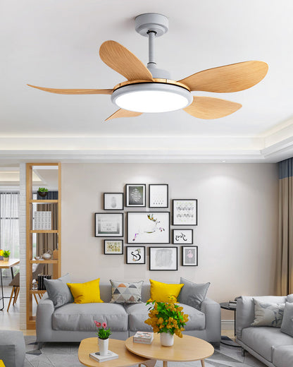 WOMO White Modern Ceiling Fan Lamp-WM5085