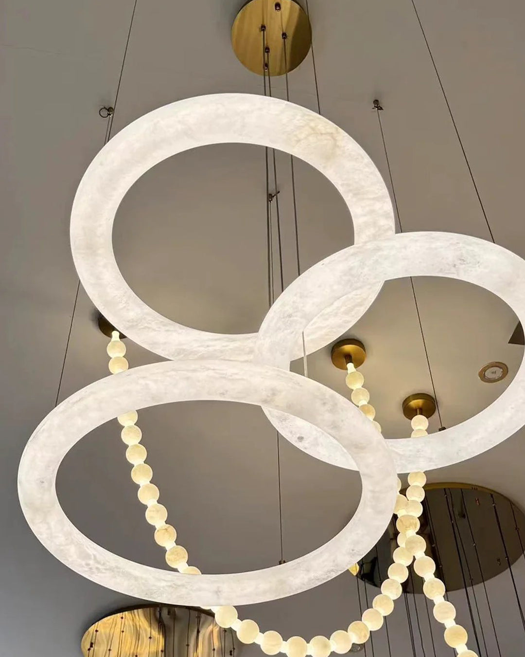 WOMO Alabaster Circle LED Chandelier-WM2873