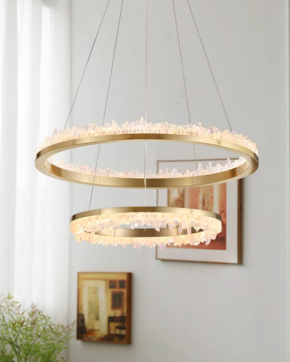 WOMO Rock Crystal Circular Led Chandelier-WM2715