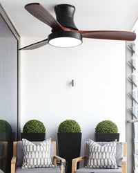 WOMO 3 Wood Blade Hugger Ceiling Fan Lamp-WM5120