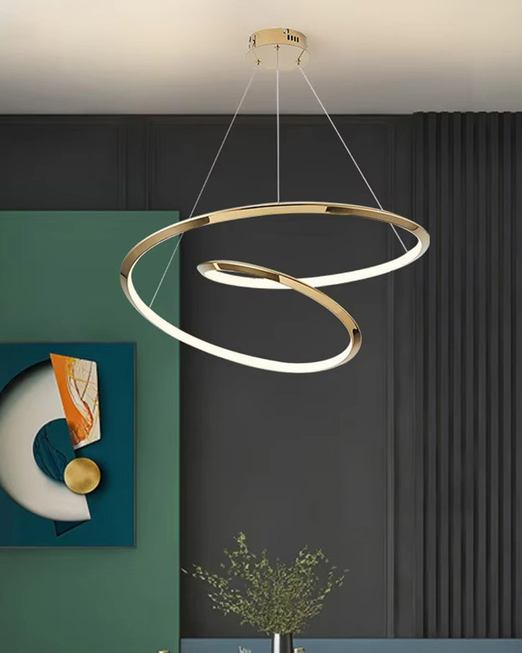 WOMO Gold Swirl Stainless Steel Chandelier-WM2708