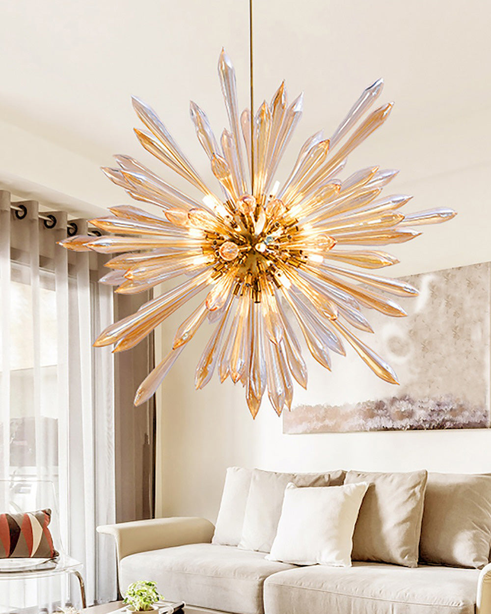 WOMO Sunburst Glass Chandelier-WM2587