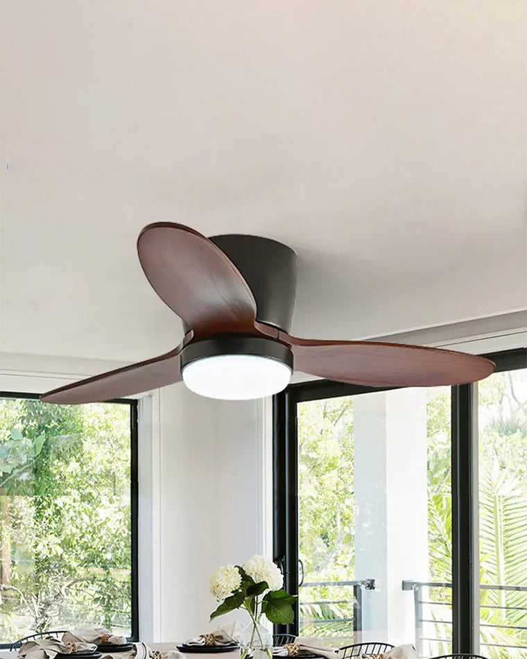 WOMO Mid Century Modern Hugger Ceiling Fan Lamp-WM5115