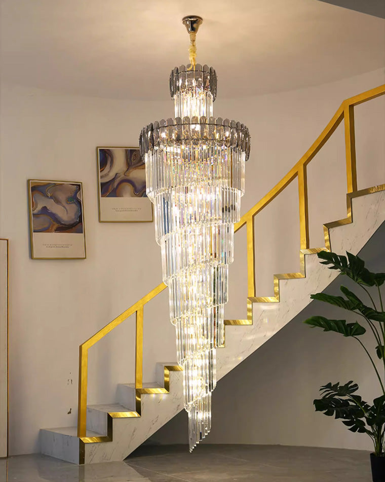 WOMO Long Tiered Crystal Chandelier-WM2387