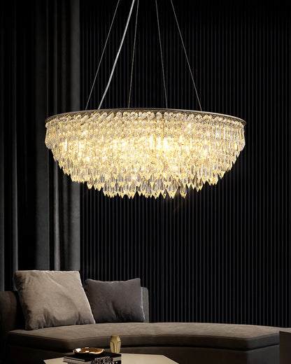 WOMO Cascading Round Crystal Chandelier-WM2628