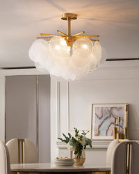 WOMO Tiered Textured Glass Cloud Chandelier-WM2005