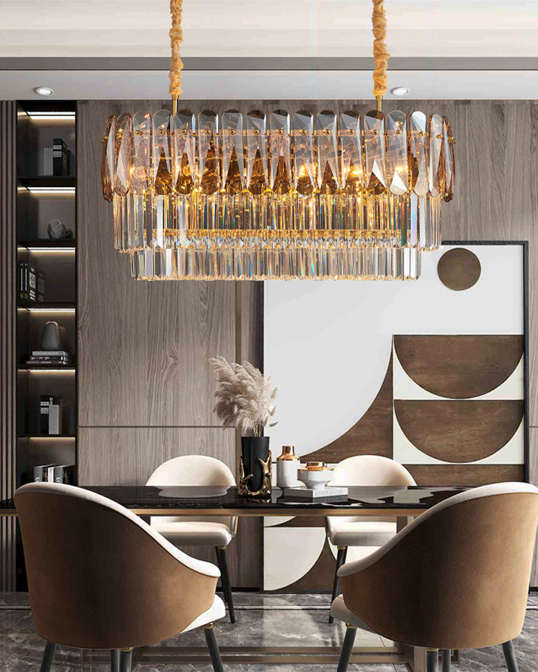 WOMO Tiered Linear Crystal Chandelier-WM2543