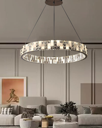 WOMO Round Crystal Alabaster Chandelier-WM2738