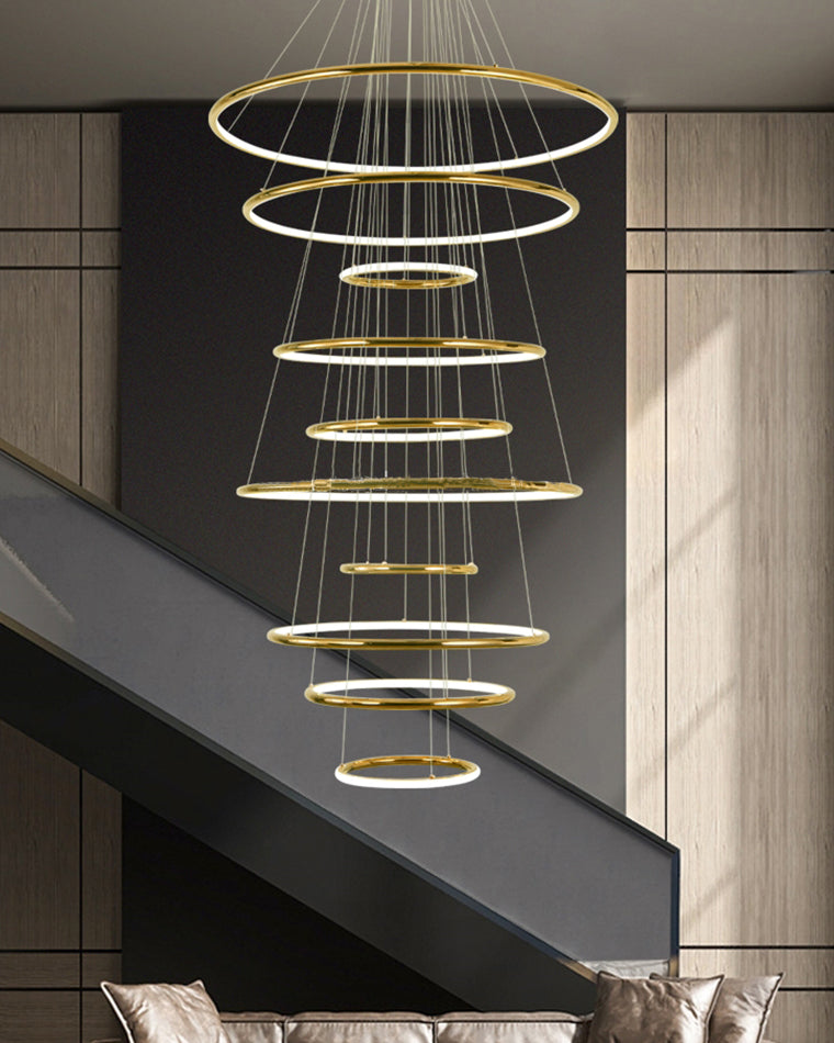 WOMO Gold Tiered Circular Chandelier-WM2758