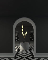 WOMO Pearl Brass Globe Dining Room Chandelier-WM2102b