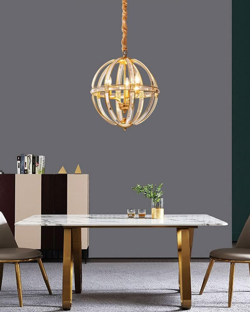 WOMO Cage Crystal Orb Pendant Light-WM2595