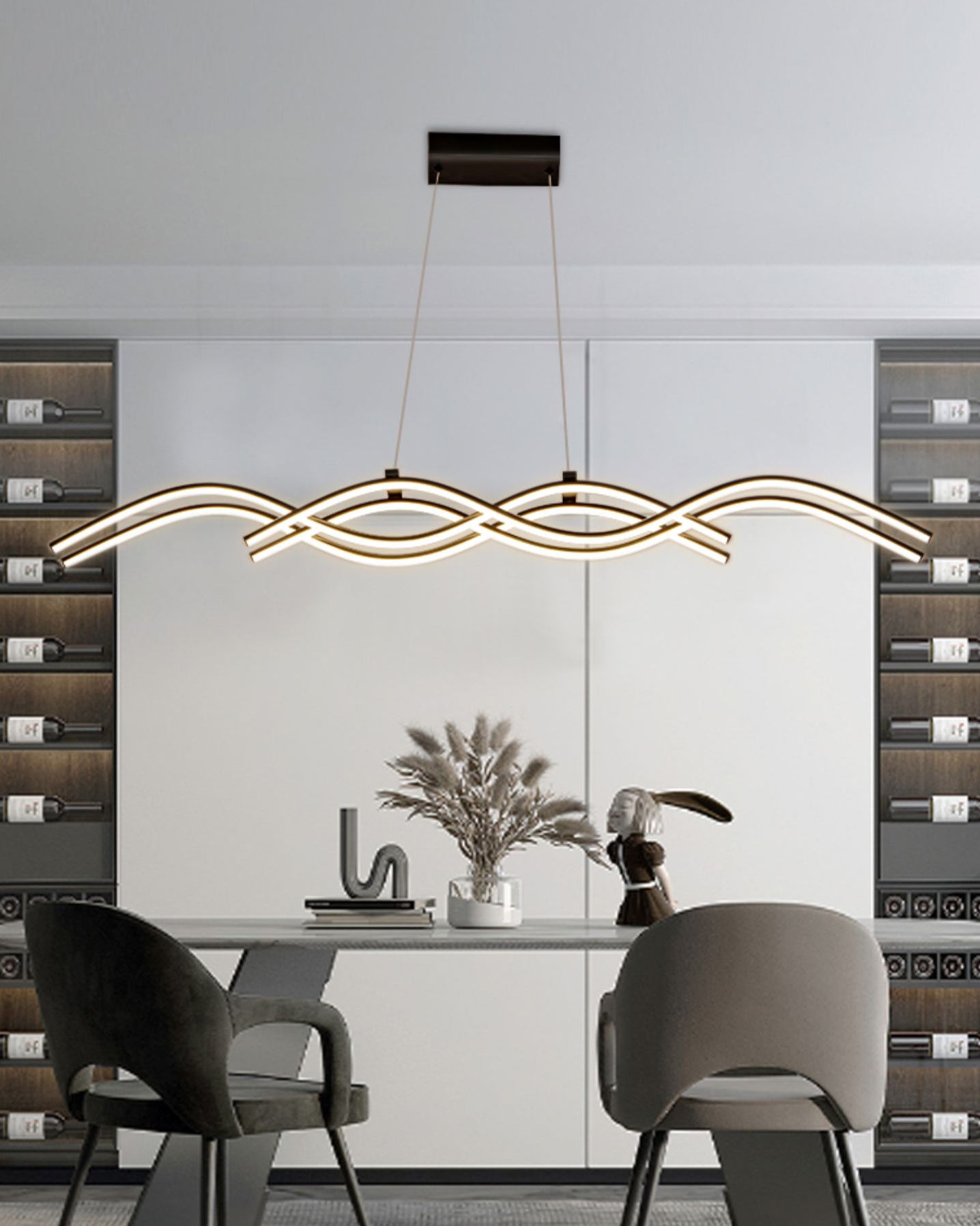 WOMO Wavy Linear Pendant Light-WM2641