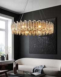 WOMO Gold Crystal Round Chandelier-WM2397