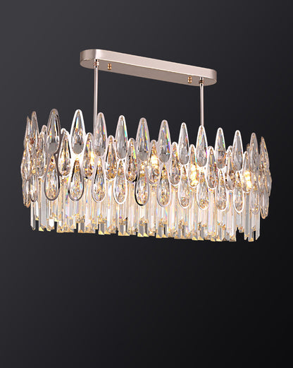 WOMO Rose Gold Linear Crystal Chandelier-WM2546