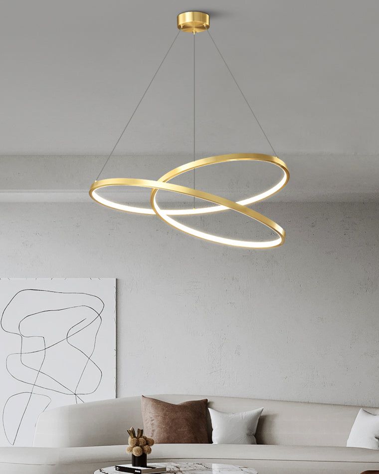 WOMO Swirl Led Brass Pendant Light-WM2354