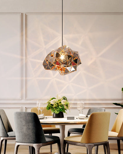 WOMO Geometric Chrome Pendant Light-WM2396