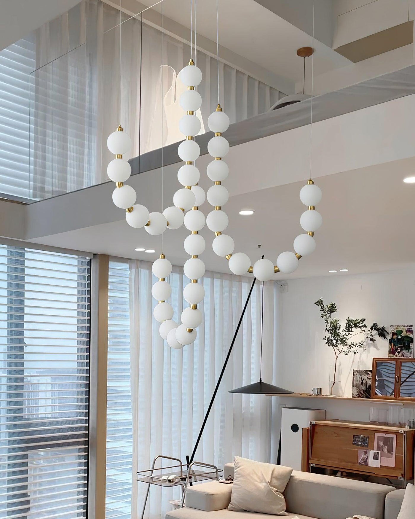 WOMO String Pearl Chandelier-WM2102